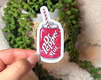 Divertida pegatina holográfica de Dr Pepper, regalo para los amantes de los refrescos.