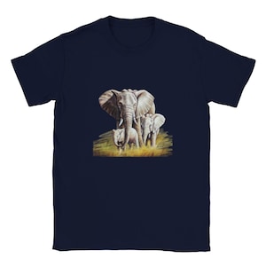 Gorgeous Elephant print Classic Unisex Crewneck T-shirt for Men & Women sizes S to XXL in various colours - short sleeve - Free Postage!