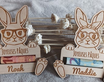 Lapin de Pâques porte billets