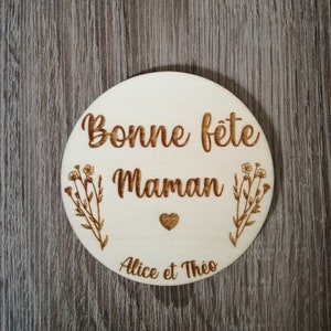 Magnet 100% personnalisable Rond fleurs + cœur