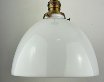 Victorian  Dome Shaped Milk Glass 8&quot; Shade now a beautiful Pendant Light