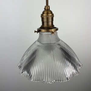 Holophane - Ruffled edge 7 1/2&quot; 1905 Holophane shade now a beautiful Pendant Light
