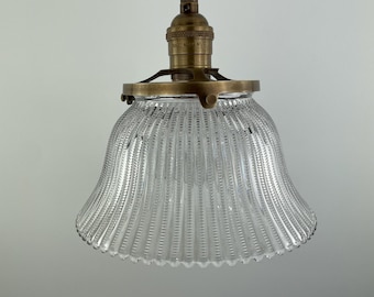 HOLOPHANE 吊りランプシェード /アンティーク ペンダントライト アールデコ調 - 7.5インチアンティークホロフェーンスタイルシェード