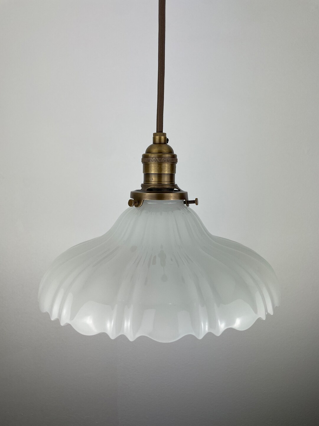 Antique 1920's off White Translucent Milk Glass 9 3/4 Shade With ...