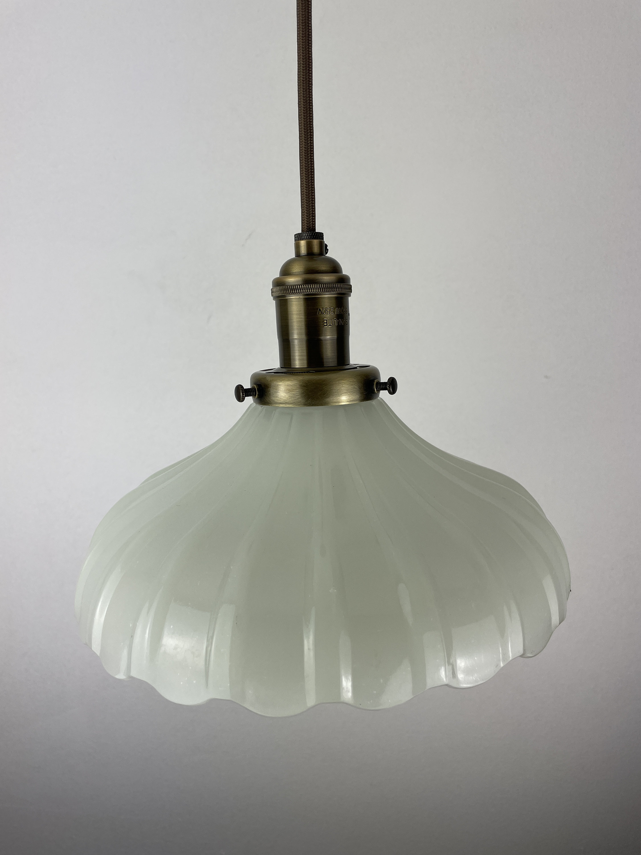 Scalloped glass sale pendant light
