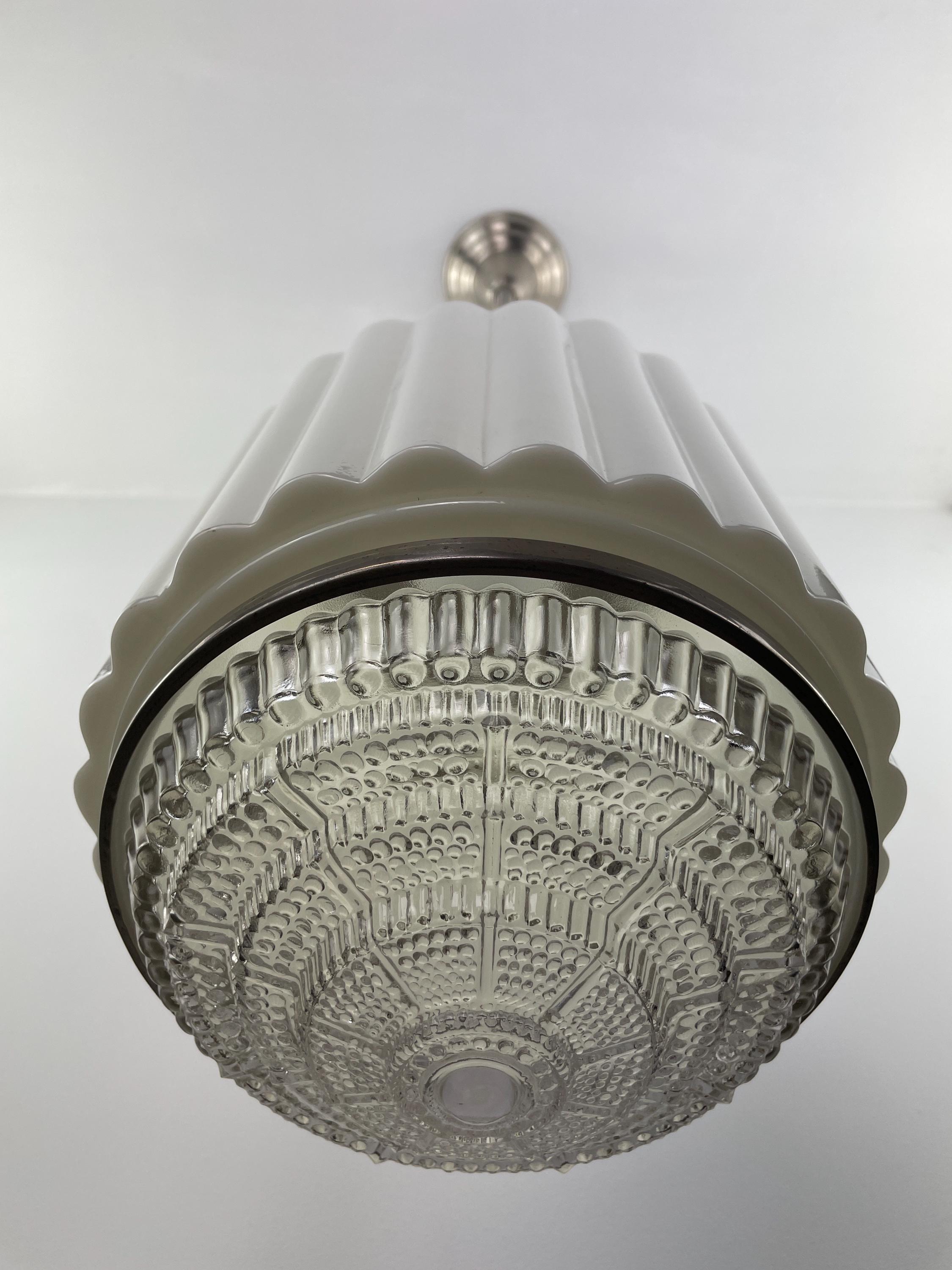1930年代 アール・デコ ミルクガラス 電気傘 電傘 シェード アール・デコ ミルクガラスシェード ペンダントランプ