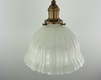 Set of Three | Antique off-white Translucent 1920's Bell Shaped Milk Glass 8 1/2" Shades *** Note price is for set of Three***