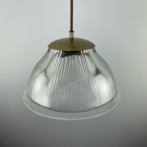 Antique 1912 Holophane 11 1/4&quot; Pendant Light | Neckless Glass Shade