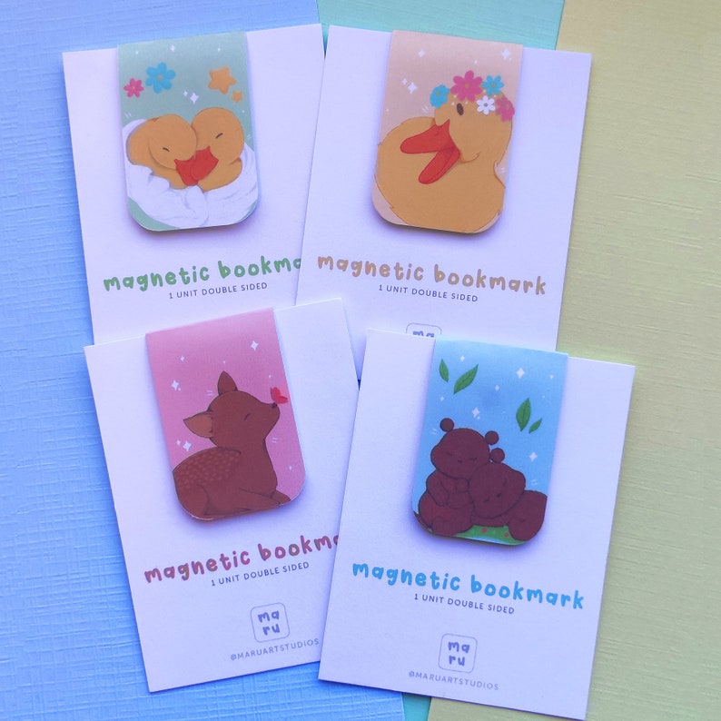 Magnetic Bookmark Cute Animals, Cute Bookmark, Book lovers, Cute Magnetic image 1