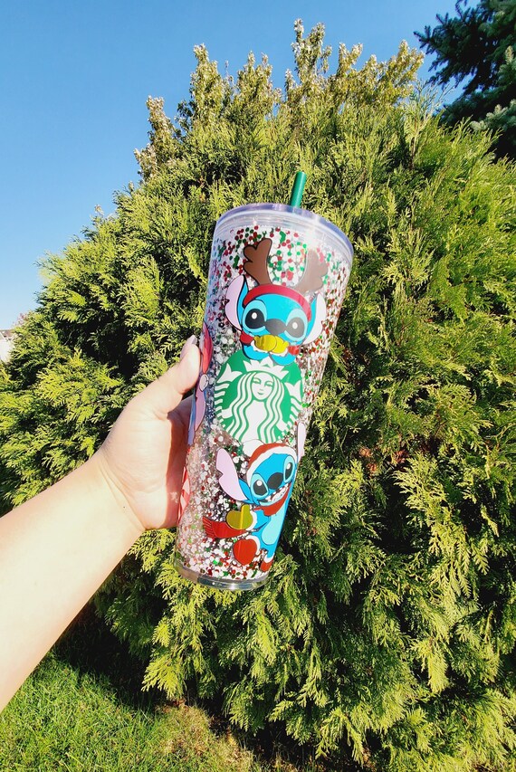 Stitch Starbucks Snowglobe Tumbler Stitch Snow Globe Cup 