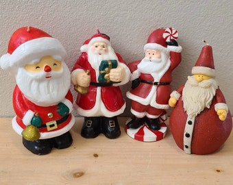 Vintage Santa Novelty Candles-Christmas Decor-Vintage Christmas-Kitschy Christmas-Retro Christmas-Santa Decor-Vintage Candle-Santa Candle