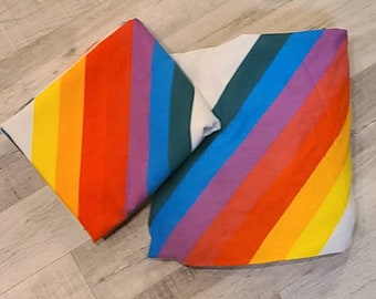 1980&#39;s MCM Rainbow Double/Full and Queen Sheets-Fitted & Flat Sheets-Thomaston-PRIDE-Vintage Bedding-Kid&#39;s Room-Rainbow Decor-LGBTQ+