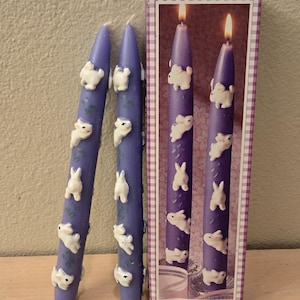 1990&#39;s Bunny Easter Taper Novelty Candles-Easter Bunny Candles-Vintage Easter-Easter Table-Easter Centerpiece-Easter Decor-Easter Ephemera
