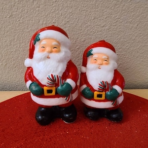 1980&#39;s Santa Novelty Candles-Christmas Decor-Vintage Christmas-Kitschy Christmas-Retro Christmas-Santa Decor-Vintage Candles-Santa Candle