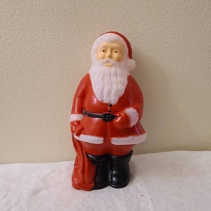 Vintage Blow Mold 13&quot; Tabletop Santa-Lighted Santa-Vintage Christmas-Christmas Decor-Retro Christmas-Kitschy Christmas-Holiday Decor