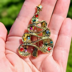 RARE Vintage Hollycraft Christmas Tree Brooch-Lapel Pin-Vintage Christmas-Christmas Jewelry-Vintage Jewelry-Holiday Jewelry-Christmas Pin