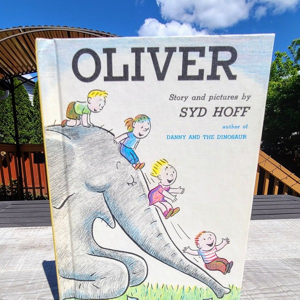 1960 "Oliver" Hardcover Book-Elephant-Vintage Book-Kids Book-Nursery Decor-Harper and Row-Circus-I Can Read Book-Vintage Child's Book