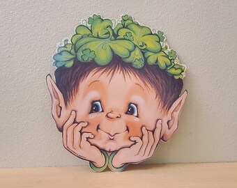 1979 RARE Beistle Leprechaun Die Cut-St Patrick's Day-St Patrick's Decor-Vintage St Patrick's-Irish-Shamrock