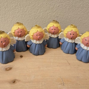 6 Vintage Blow Mold Angel Christmas Light Covers-Christmas Decor-Vintage Christmas-Craft Supply-Christmas Ephemera-Angel Decor-String Lights