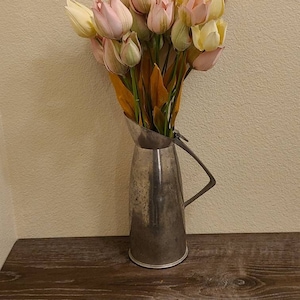 Vintage Royal Holland Daalderop Pewter Pitcher-KMD Tiel-Water Pitcher-Plant Holder-Vase-Rustic-Farmhouse-Country Decor-Shabby Chic-Cottage