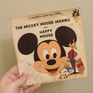1968 The Mickey Mouse Mambo & Happy Mouse 45RPM-Disneyland Record-Vintage Disney-Disney Collectible-Vintage Vinyl-Nursery Decor-Vintage Book