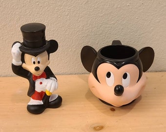 Vintage Disney Mickey Mouse Collectibles-Mug Mickey Bubbles-Applause-Tootsie Toy-Disney Toy-Mug vintage-Disney de collection