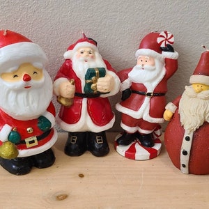 Vintage Santa Novelty Candles-Christmas Decor-Vintage Christmas-Kitschy Christmas-Retro Christmas-Santa Decor-Vintage Candle-Santa Candle