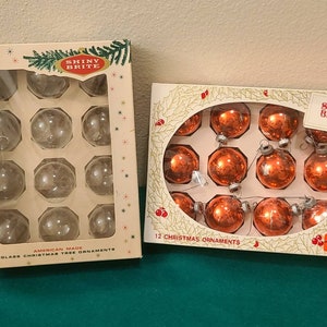 2 Vintage Shiny Brite Christmas Ball Ornaments-Vintage Christmas-MCM Christmas-Christmas Decor-Retro Christmas-Christmas Ephemera
