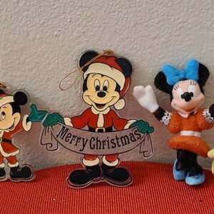 Vintage Disney Mickey Mouse & Minnie Mouse Ornaments-Christmas Ornaments-Vintage Disney-Disney Ornaments-Vintage Ornaments-Christmas Tree