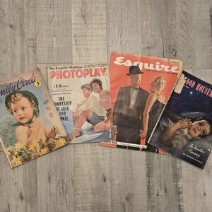 1940's-1960's Men's & Women's Magazines-PhotoPlay-Good Housekeeping-Family Circle-Esquire-Advertising-Ephemera-Scrapbook-Junk Journal