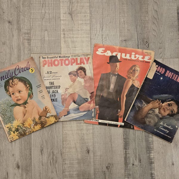 1940's-1960's Men's & Women's Magazines-PhotoPlay-Good Housekeeping-Family Circle-Esquire-Advertising-Ephemera-Scrapbook-Junk Journal