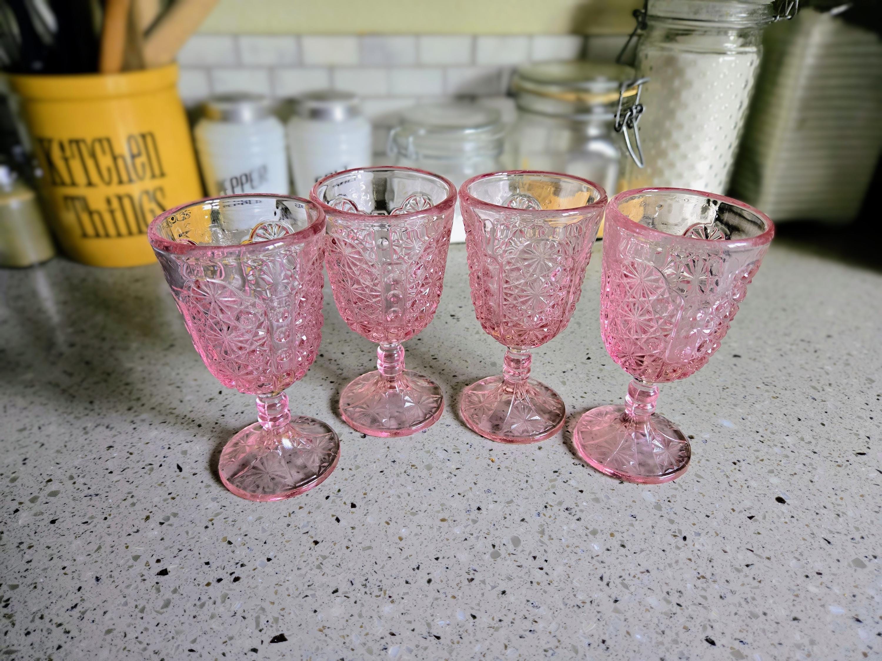 Vintage Pink Drink Glasses - Etsy