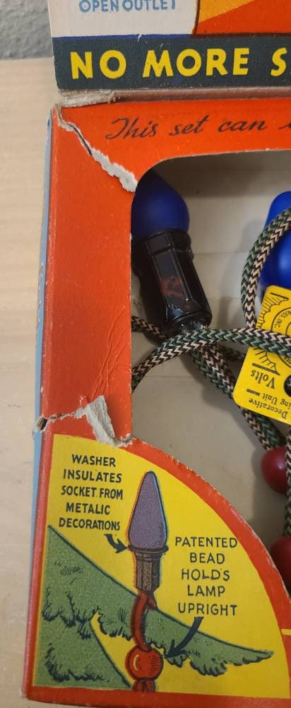 1950's Noma Vintage 7 Bulb Christmas Light Set-indoor Lights-mazda