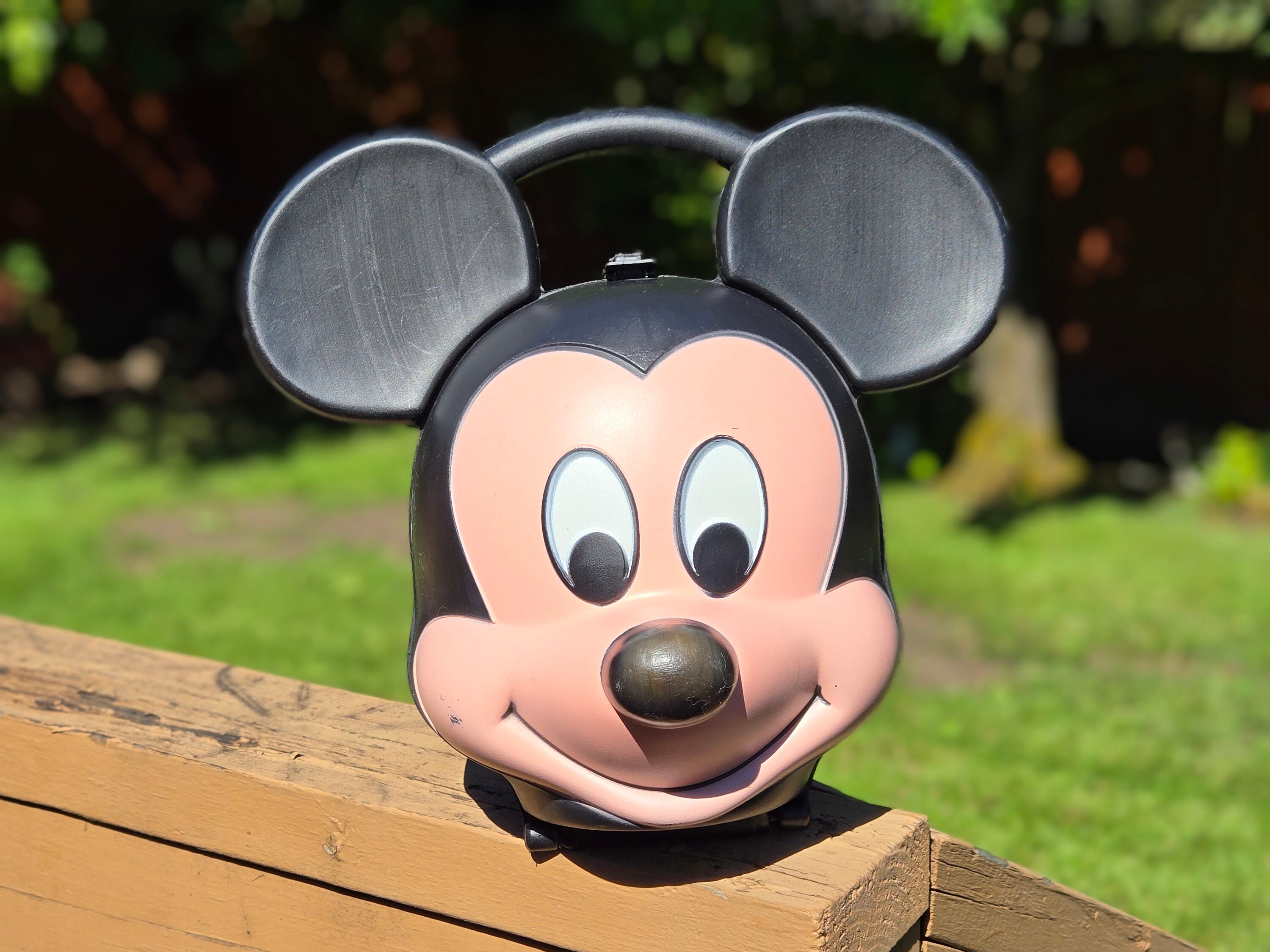 Vintage Mickey Mouse Head Lunch Box-blow Mold-aladdin-disney