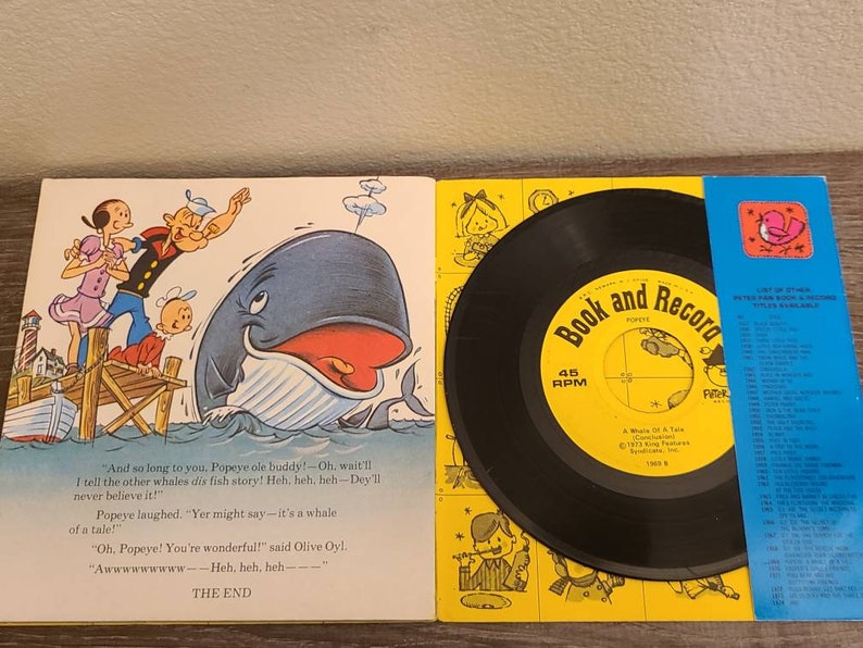 1973 Popeye the Sailorman 45 RPM Record & Book-peter Pan - Etsy