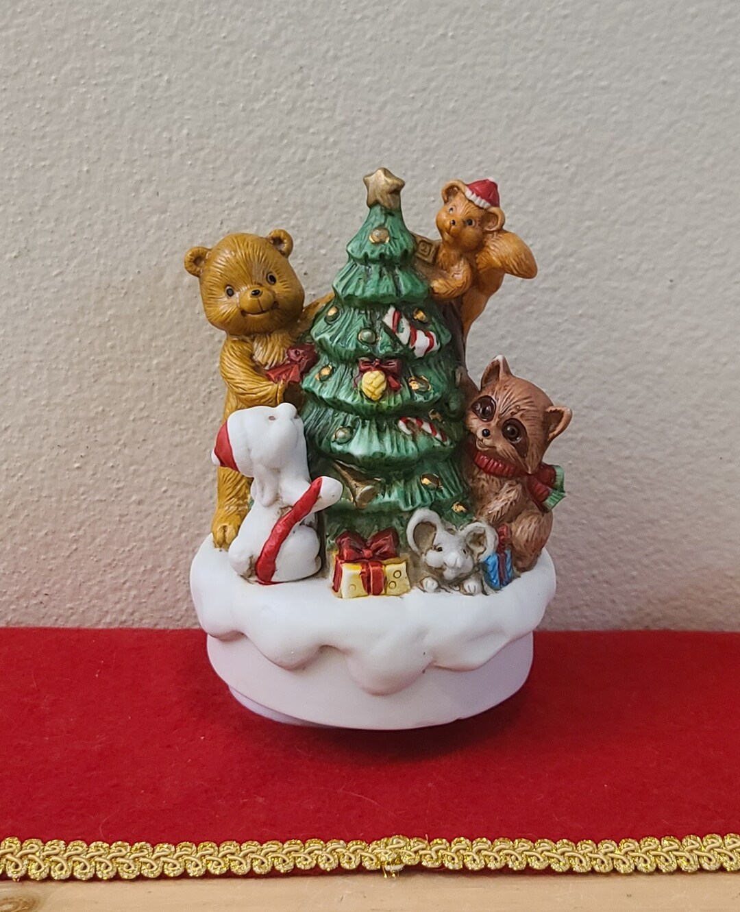 Vintage Rotating Christmas Music Boxchristmas Decorvintage Christmas