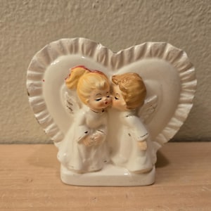 RARE 1950&#39;s Lefton Valentine Planter #967-Kissing-Valentine&#39;s Day-Vintage Planter-Vase-Vintage Valentine-Plant Holder-Valentine Decor