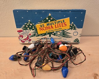Vintage 13 Bulb NOMA Lites Christmas Light Set-C7 Bulbs-Indoor Lights-Vintage Christmas-Christmas Decor-Retro Christmas-Christmas Tree
