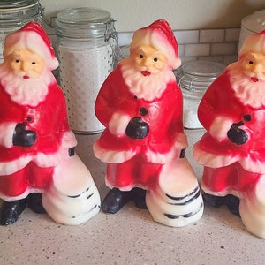 RARE Vintage Gurley Type Santa Novelty Candles-Christmas Decor-Vintage Christmas-Kitschy Christmas-Retro Christmas-Santa Decor