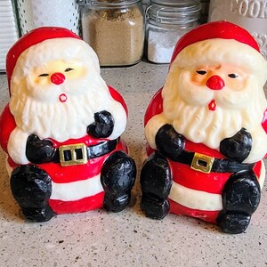 1980&#39;s Santa Novelty Candles-Christmas Decor-Vintage Christmas-Kitschy Christmas-Retro Christmas-Santa Decor-Vintage Candles-Santa Candle