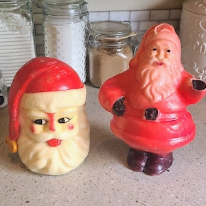 RARE Vintage Gurley Type Santa Novelty Candles-Christmas Decor-Vintage Christmas-Kitschy Christmas-Retro Christmas-Santa Decor