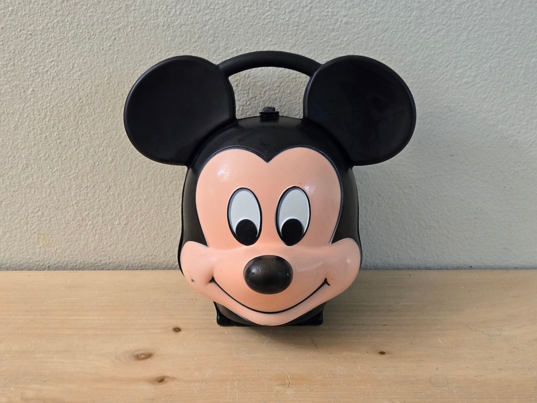 Vintage Mickey Mouse Head Lunch Box-blow Mold-aladdin-disney