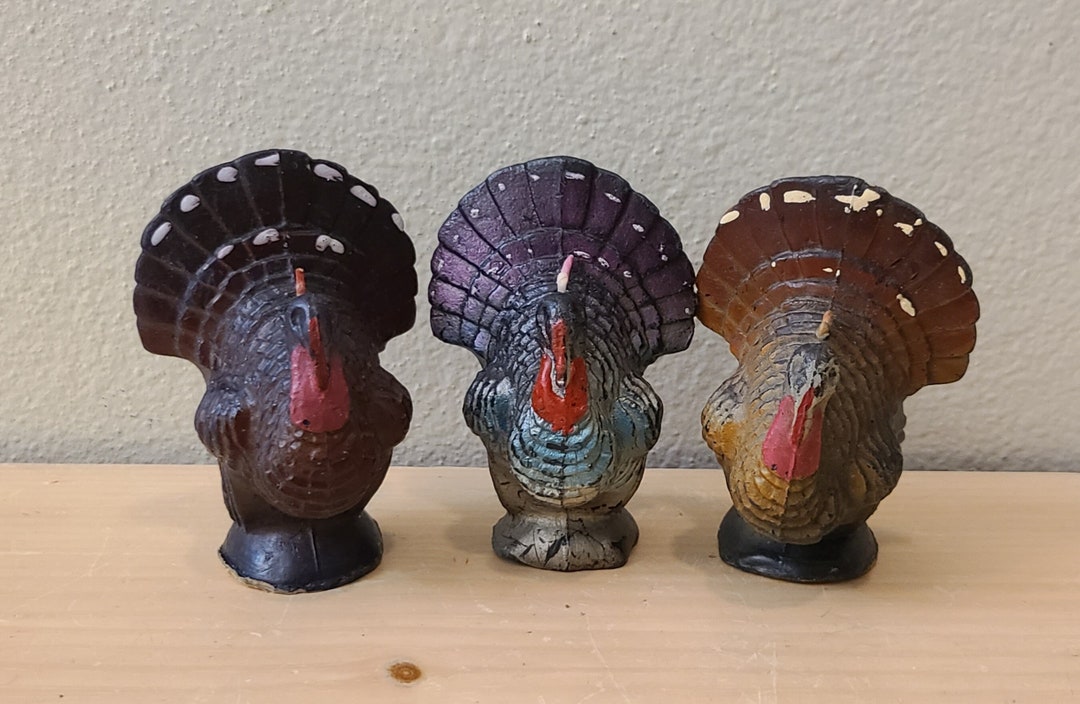 4 Gurley Turkey Candlesthanksgivingnovelty Candlevintage Thanksgivingthanksgiving Decor