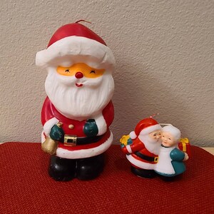 1980&#39;s Santa & Mrs Claus Novelty Christmas Candles-Christmas Decor-Vintage Christmas-Retro Christmas-Vintage Candles-Kitschy Christmas