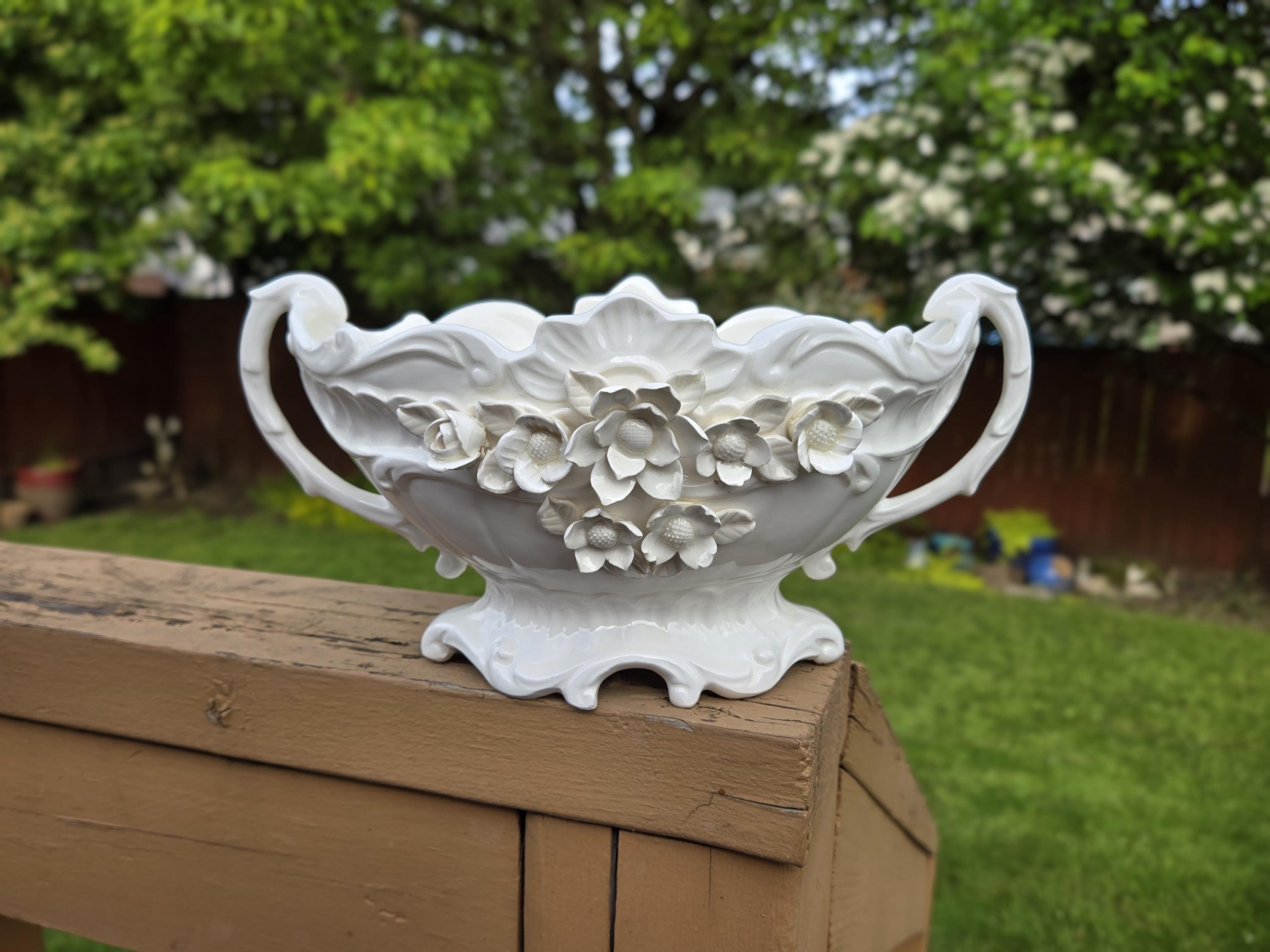 capodimonte 果物皿 盛り皿 イタリア製 陶器 Capodimonte Fruit Basket - Etsy