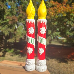 Vintage Blow Mold Noel Candles - Etsy