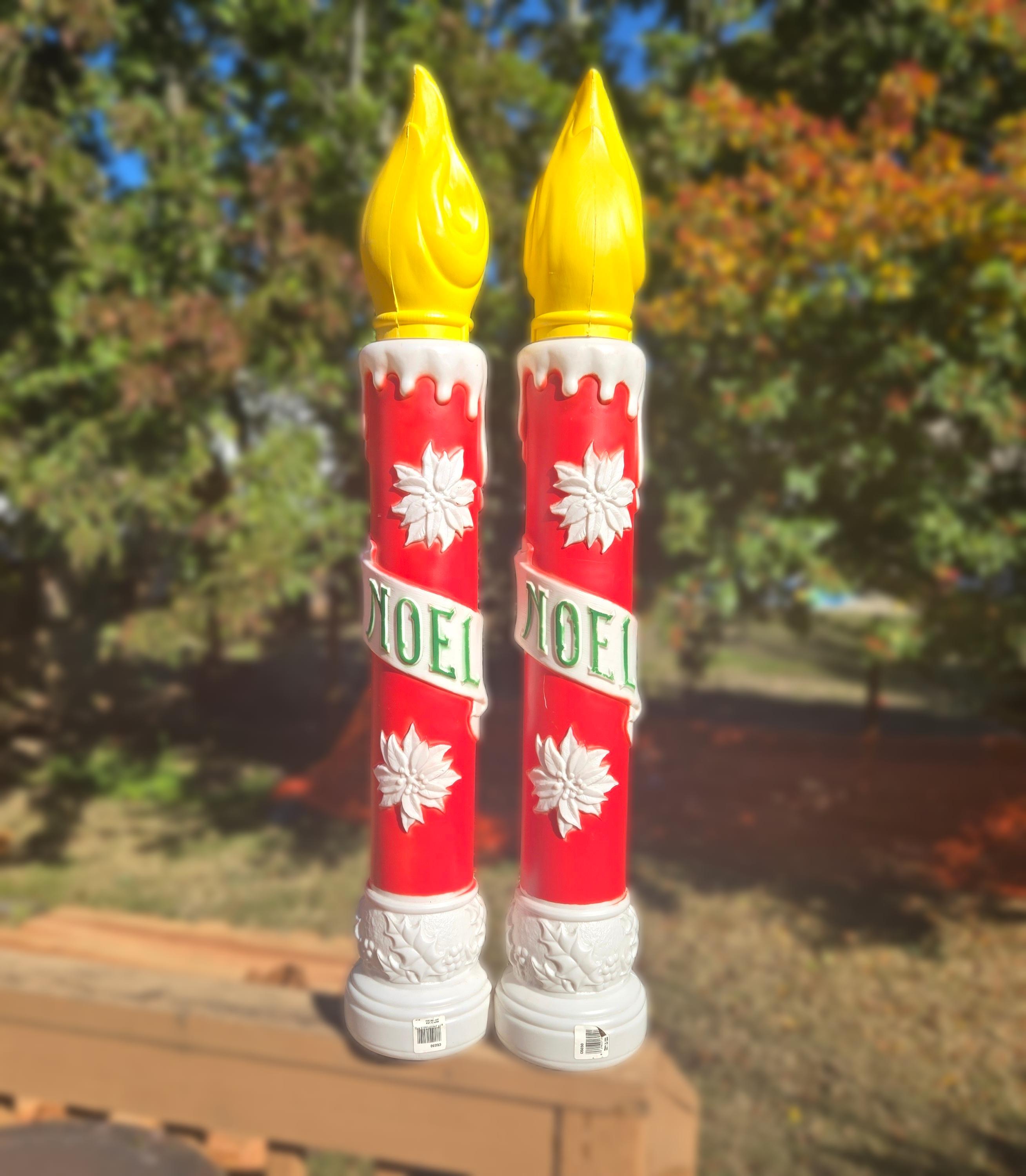 Vintage Blow Mold Noel Candles - Etsy