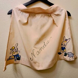 1950&#39;s Hand Stitched Children&#39;s Apron-Vintage Kitchen-Dress Up-Shabby Chic-Farmhouse-Nursery