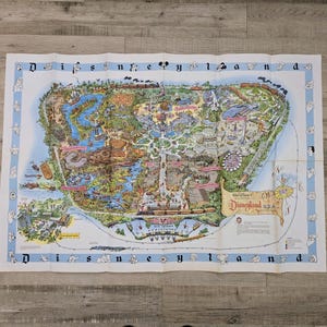 Vintage Disneyland Map Poster - Etsy