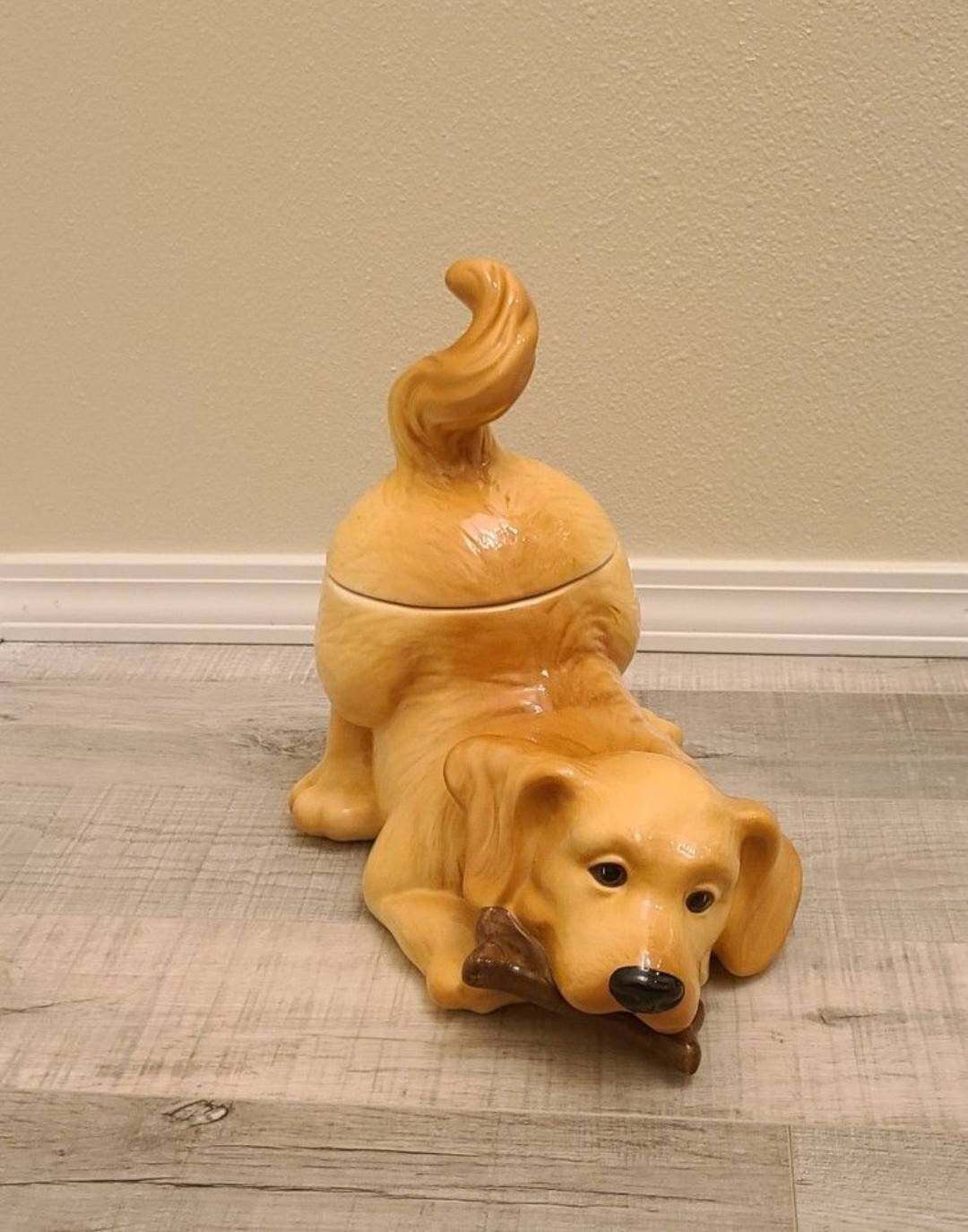 お取置きブルータイガーアイ　ゴリラ　置物　カービング　120g. 2001 Golden Retriever Dog Cookie Jar by Big Sky Carvers - Etsy